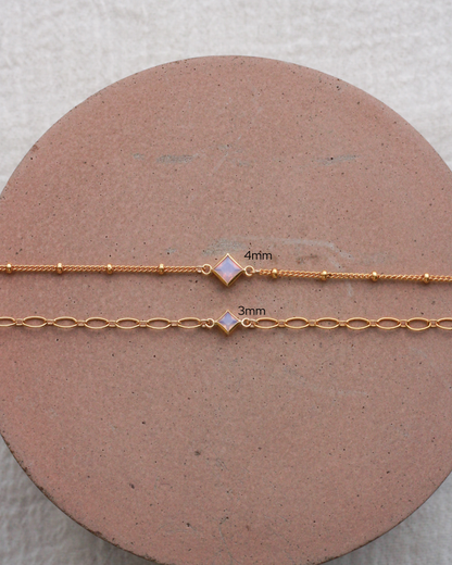 3mm Pink Opal Diamond Shaped Connector, CN314
