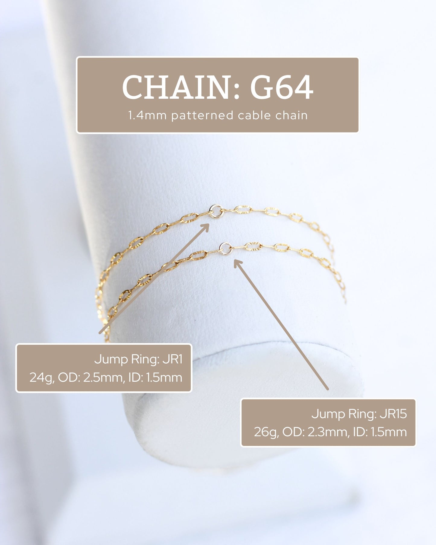 1.4mm Patterned Cable Chain, S64, G64, R64
