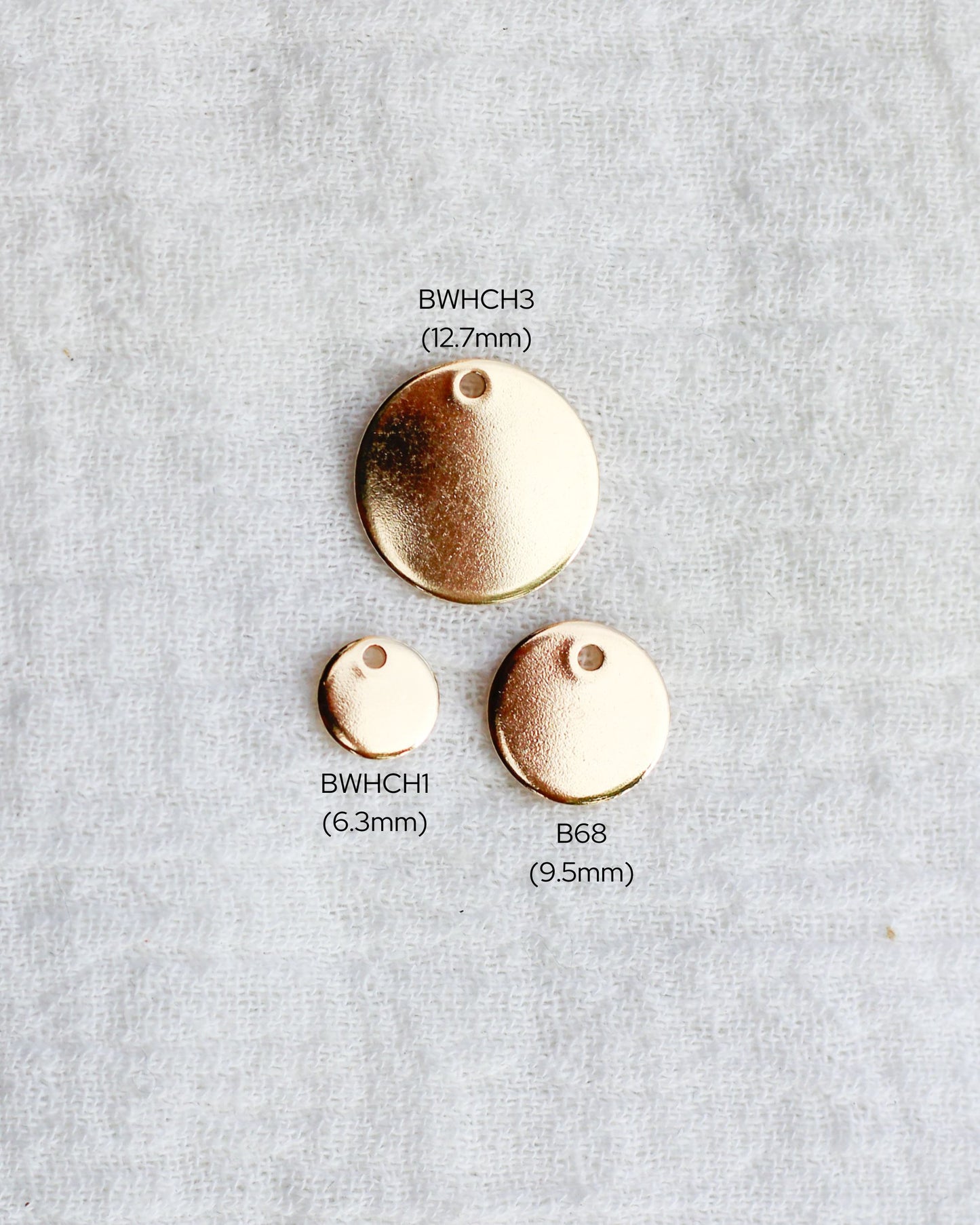 9.5mm Circle Disc Blank with One Hole, B68