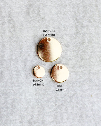 9.5mm Circle Disc Blank with One Hole, B68