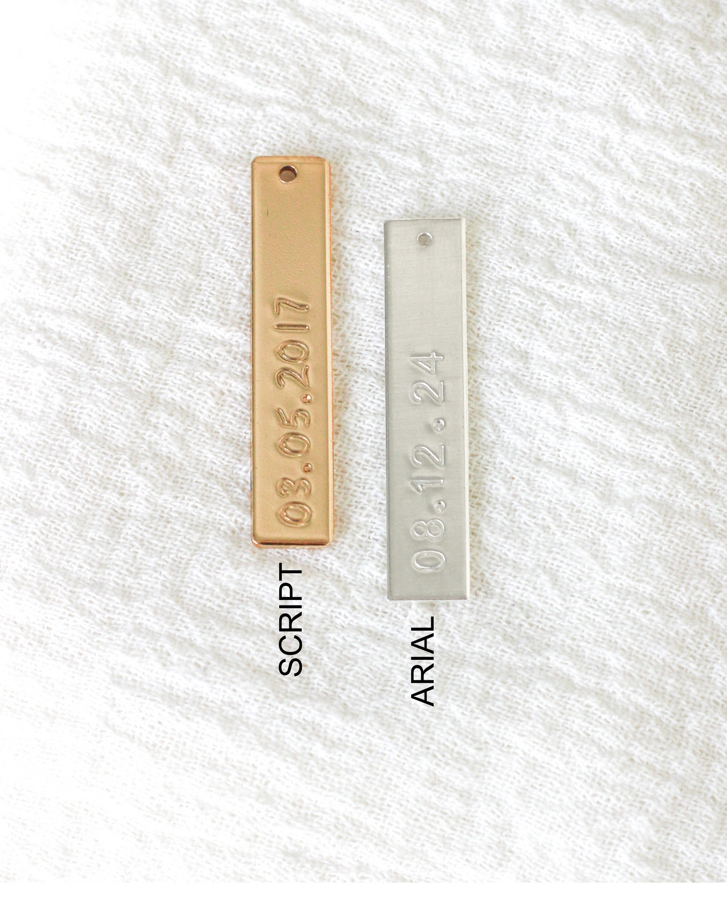 1.25"x6mm Custom Date Bar Charm, CH205