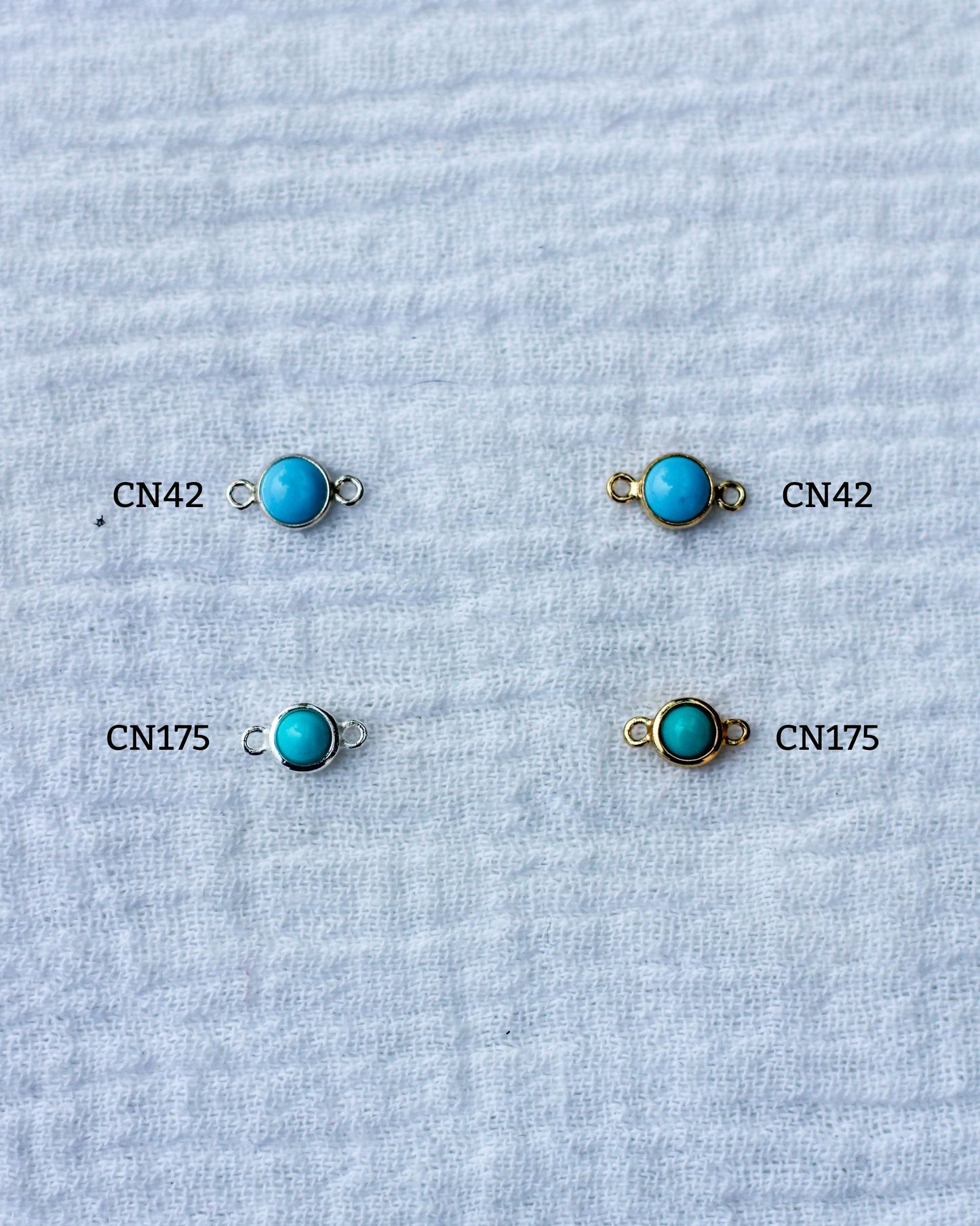 3mm Genuine Cabochon Turquoise Connector, CN175