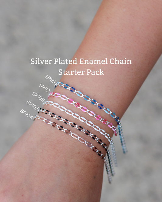 Silver Plated Enamel Chain Starter Pack, SPB100