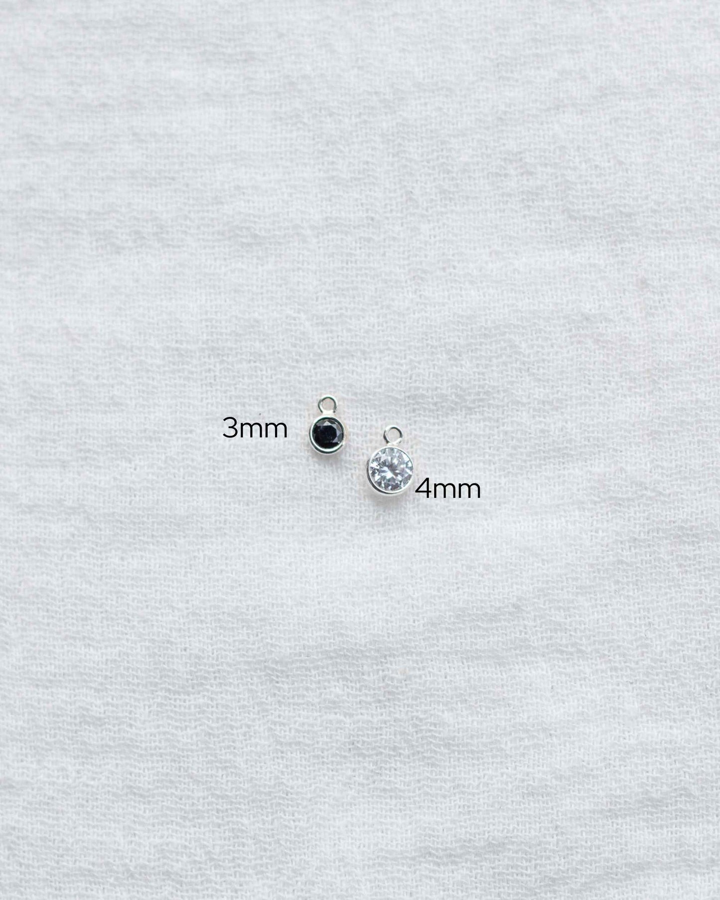 3mm Black CZ Charm, CH92