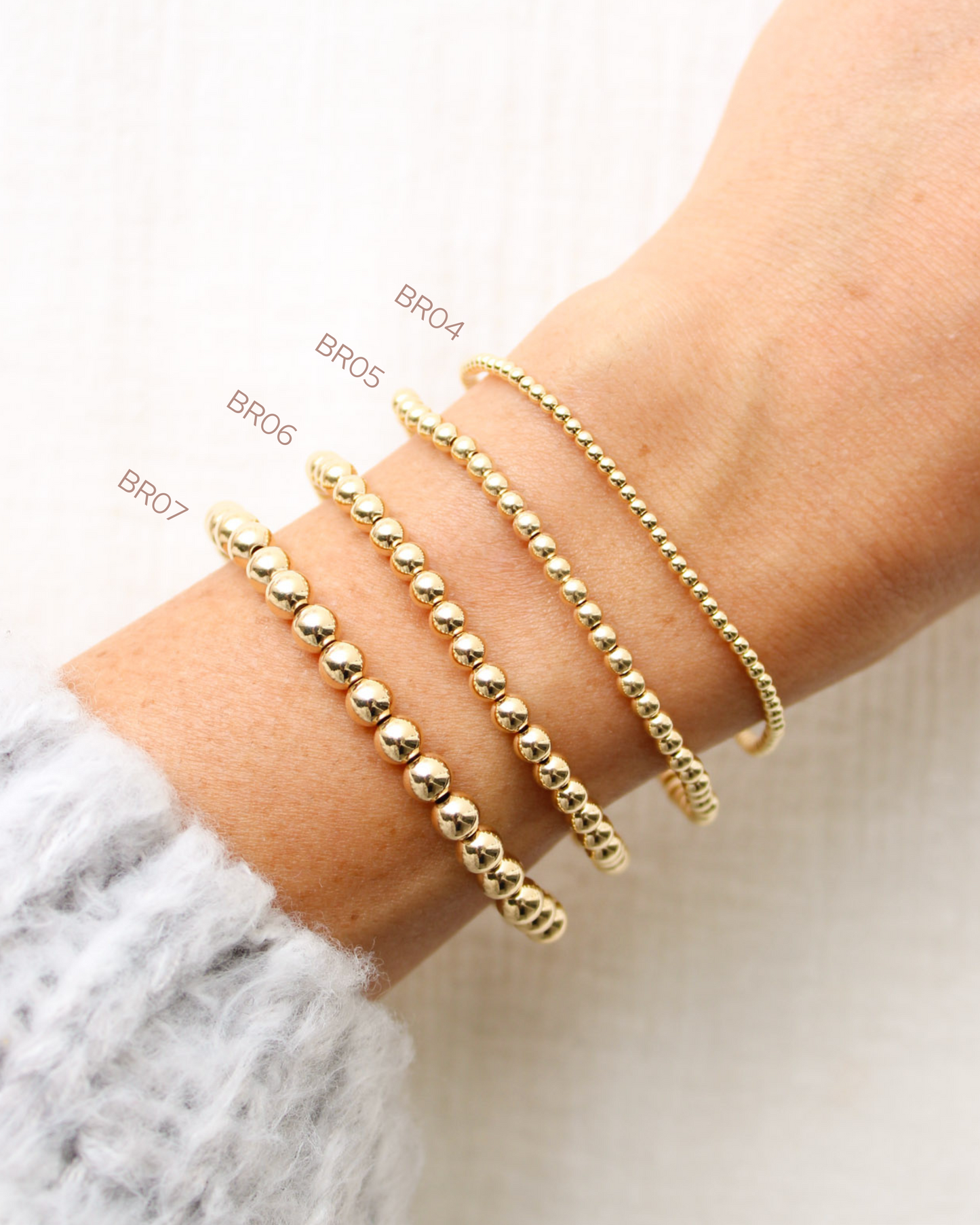6.5" 4mm Beaded Bracelet, BR6