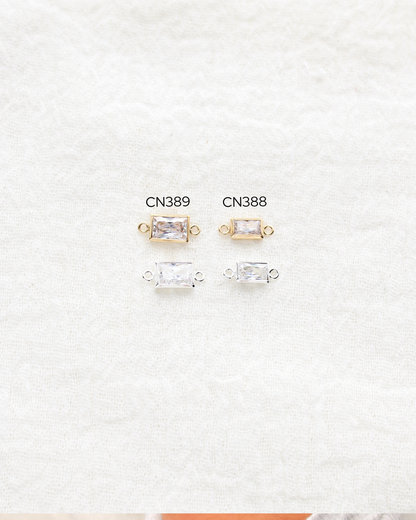 3x5mm White CZ Rectangle Connector, CN388