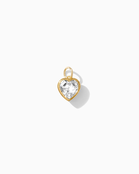 Cubic Zirconia Heart Charm, CH99