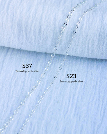 2mm Dapped Cable Chain, S23
