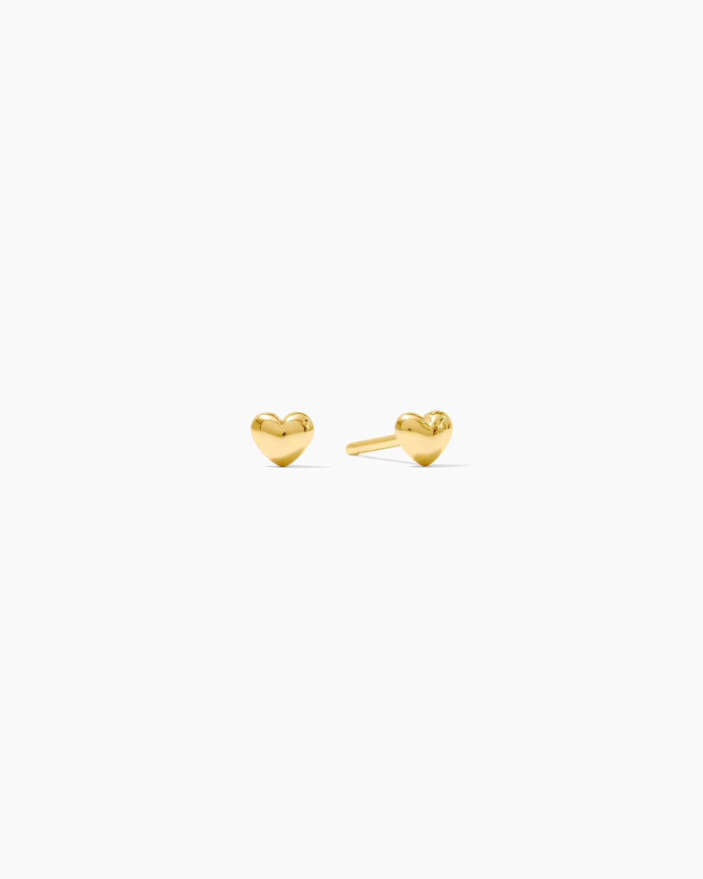 4mm Dome Puff Heart Stud Earrings, E30