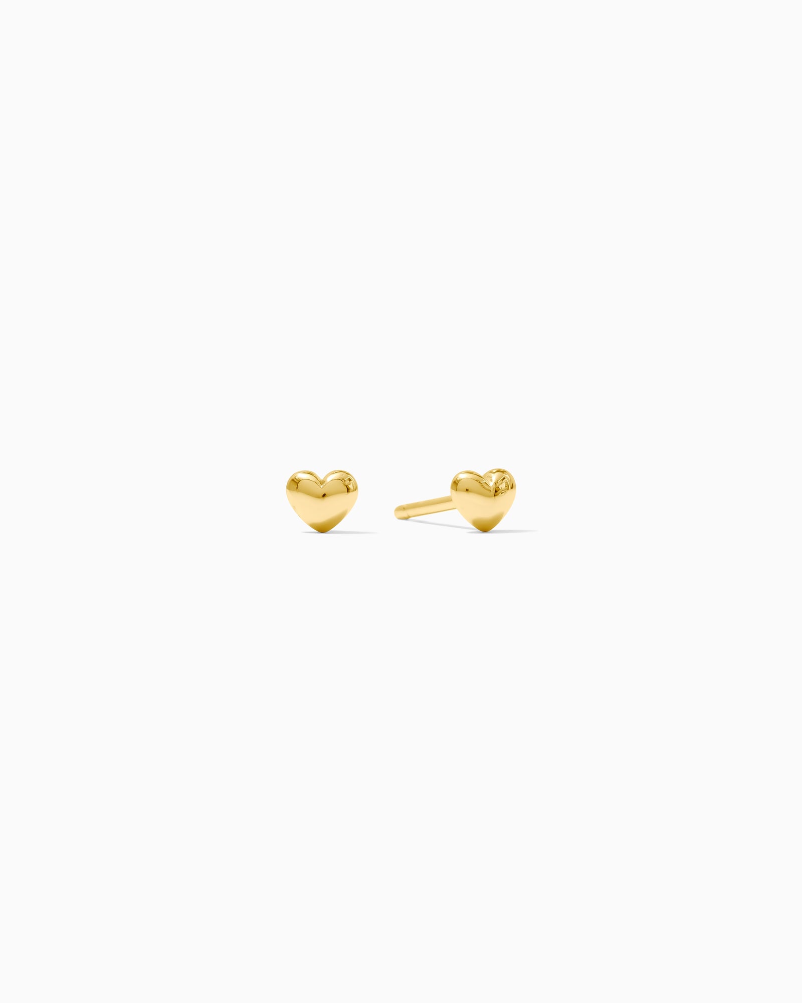 4mm Dome Puff Heart Stud Earrings, E30