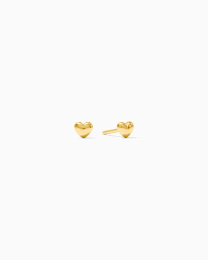4mm Dome Puff Heart Stud Earrings, E30