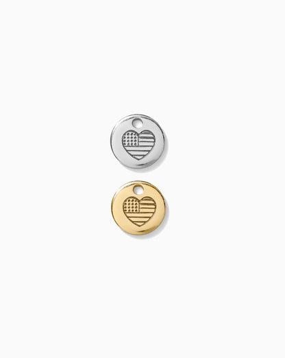 6.3mm Flag Heart Charm, CH05