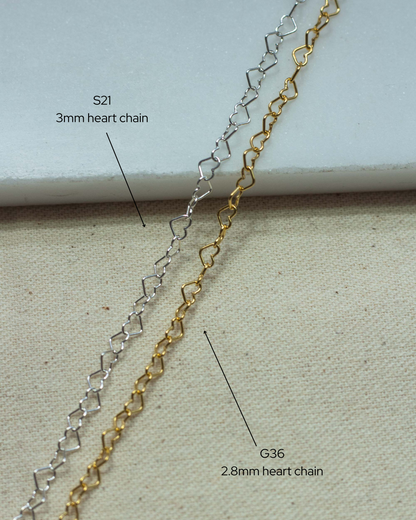 2.8mm Heart Chain, G36