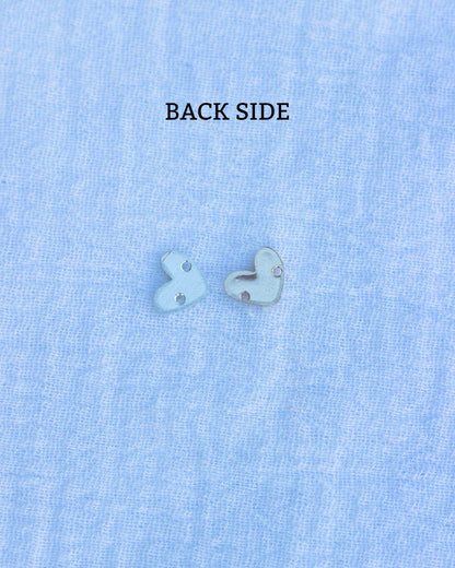 8x9mm Heart Blank with Two Middle Holes, B32
