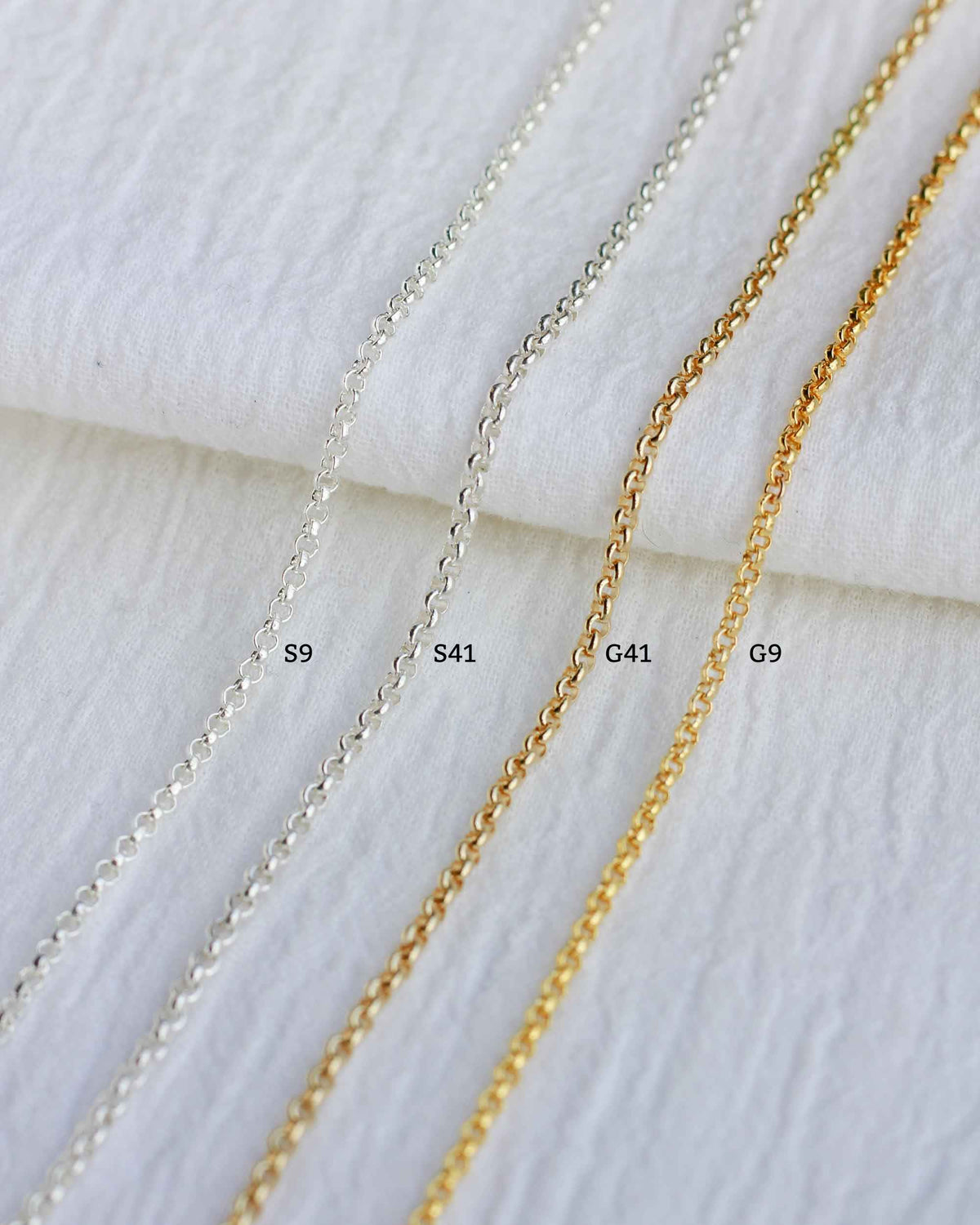 2.1mm Round Rolo Chain, G9, S9