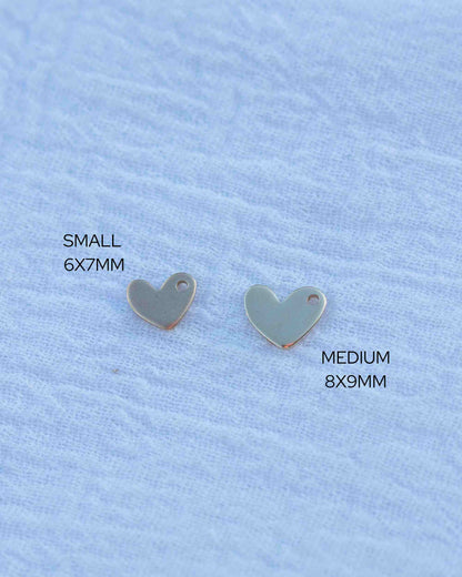 6x7mm Heart Blank with One hole, B26