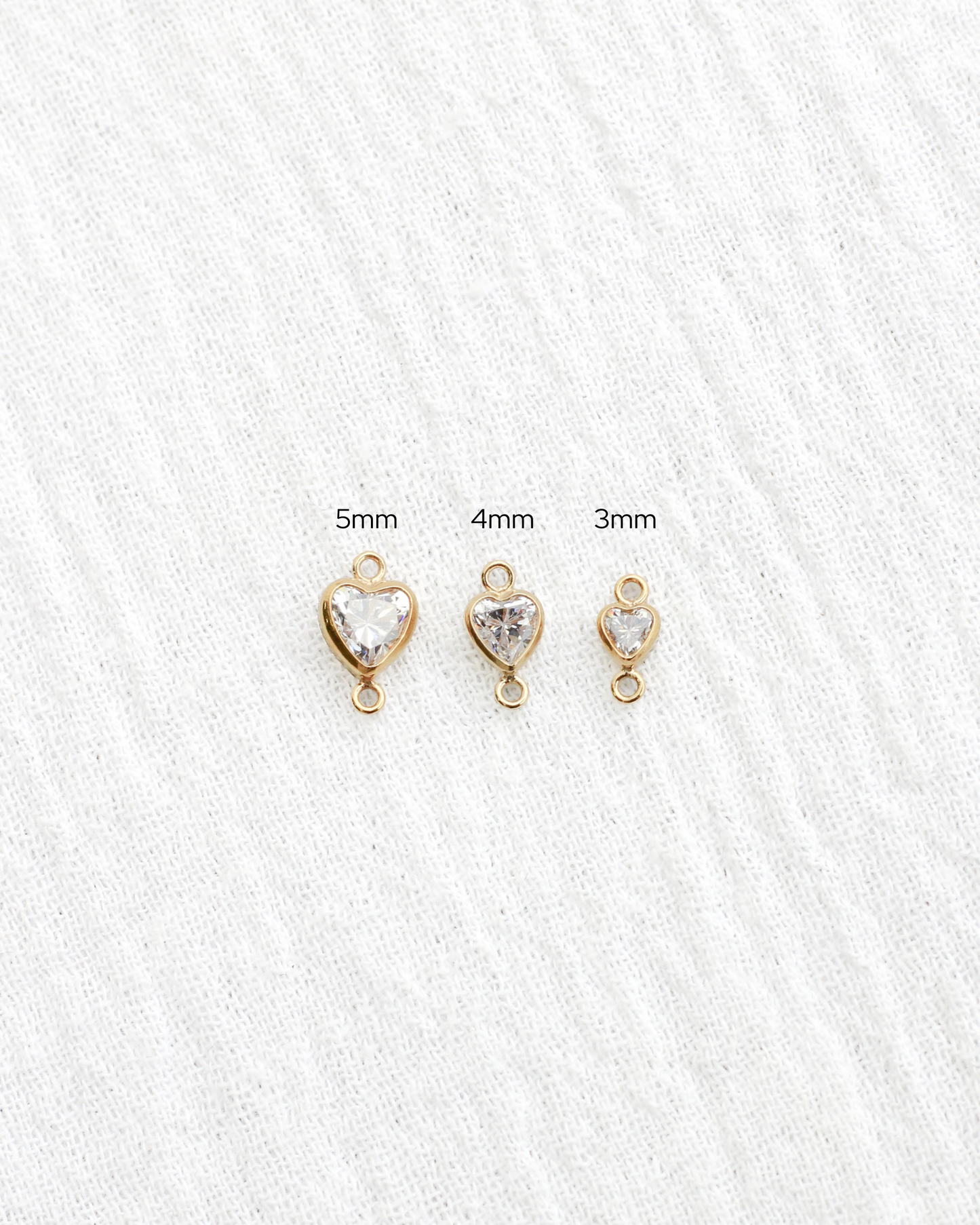 3mm Heart Bezel Connector, CN329