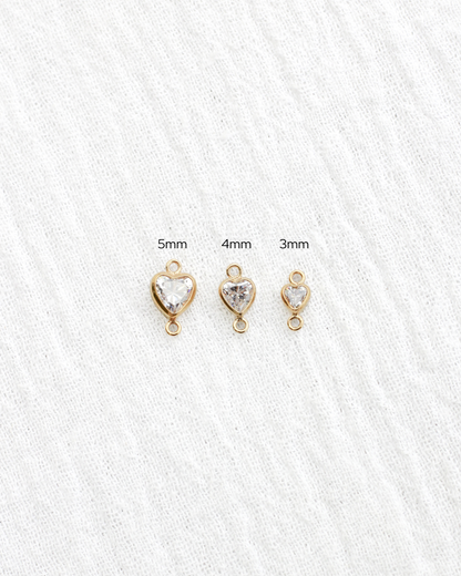 3mm Heart Bezel Connector, CN329