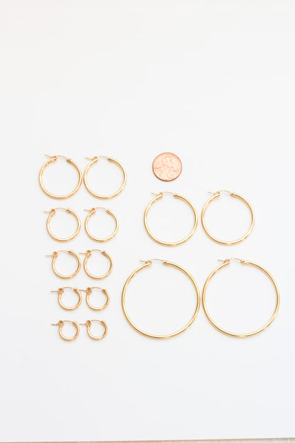 15mm Hoop Earrings, E35