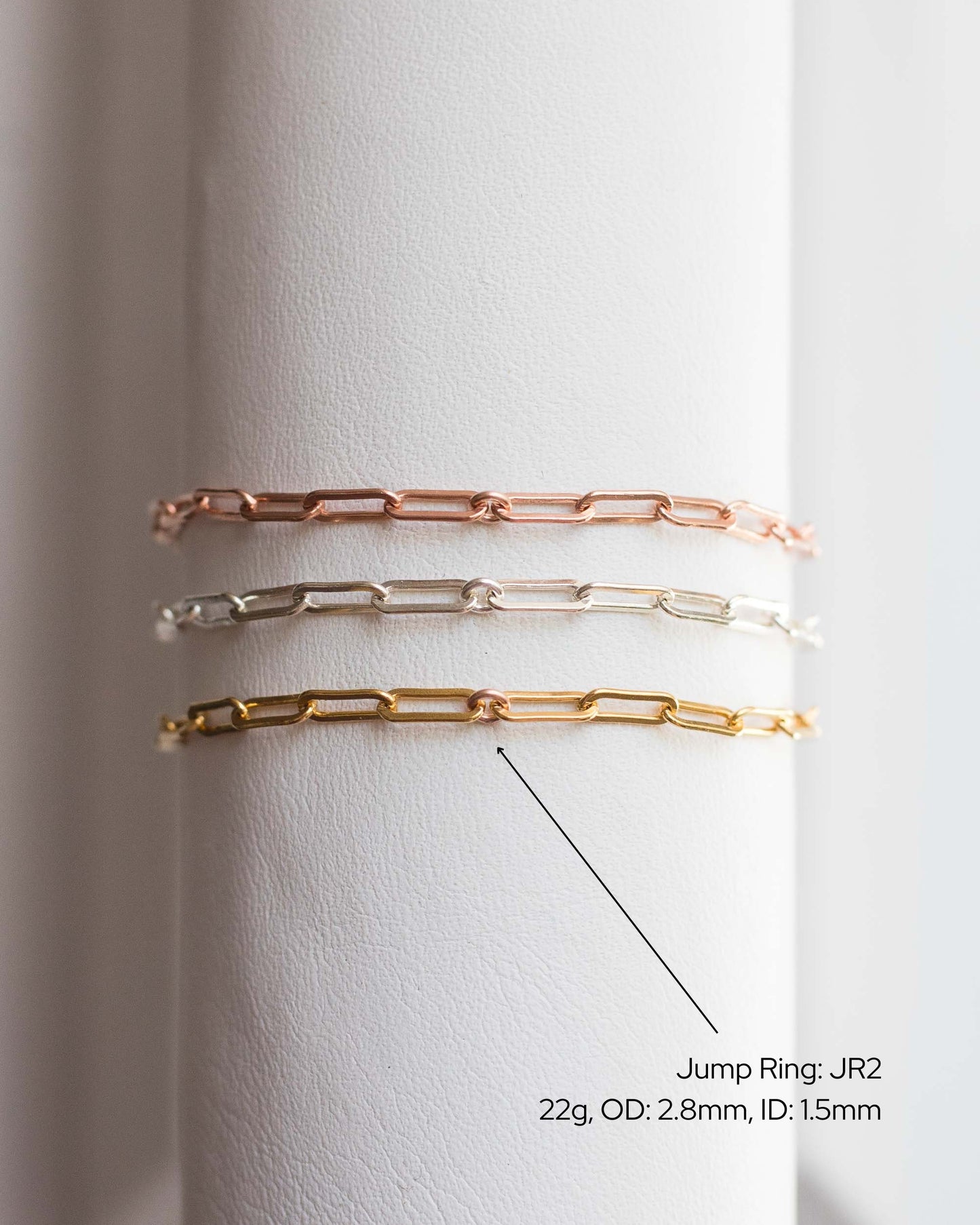 2.5mm Flat Paperclip Chain. G10, S10, R10