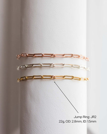 2.5mm Flat Paperclip Chain. G10, S10, R10