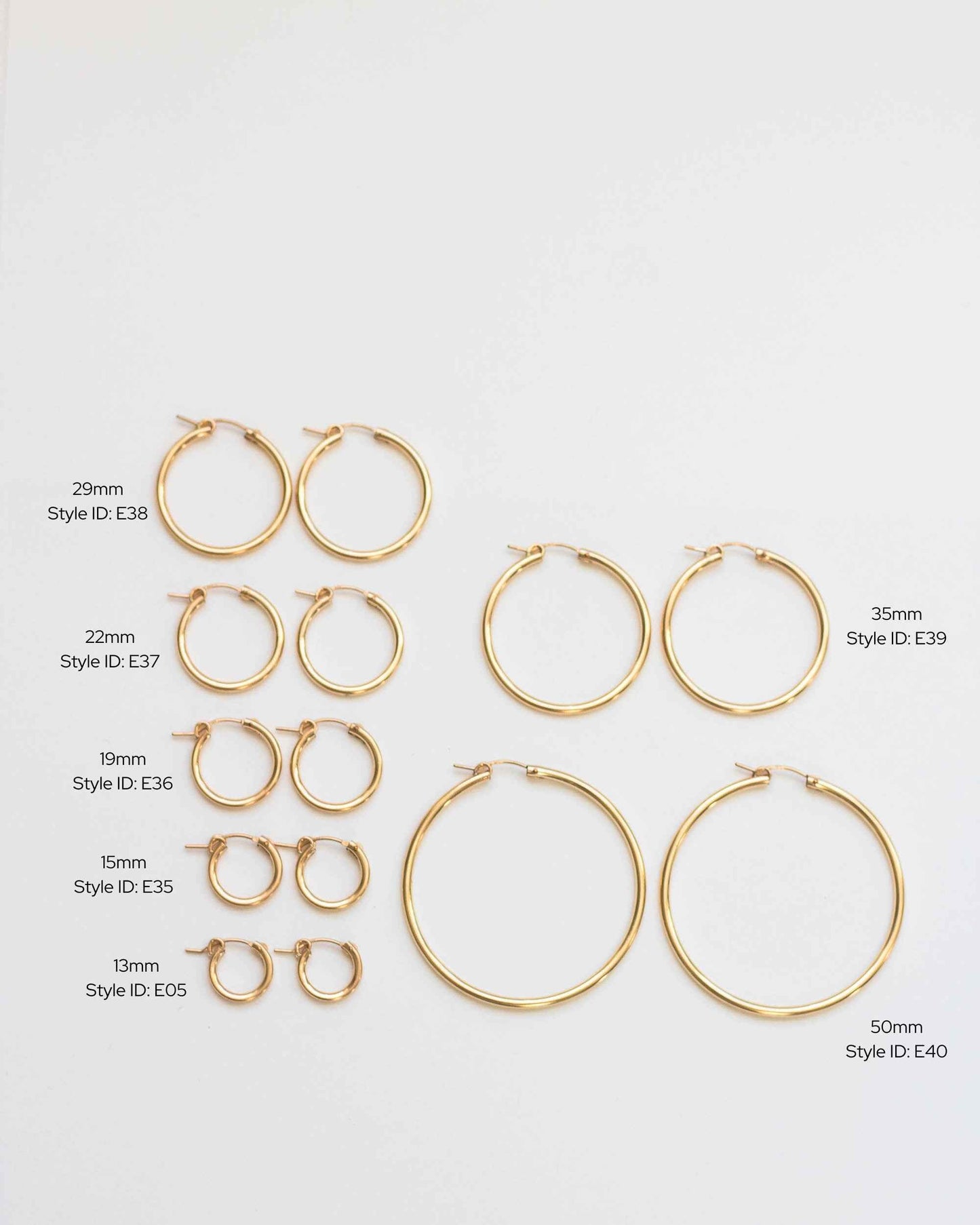 15mm Hoop Earrings, E35