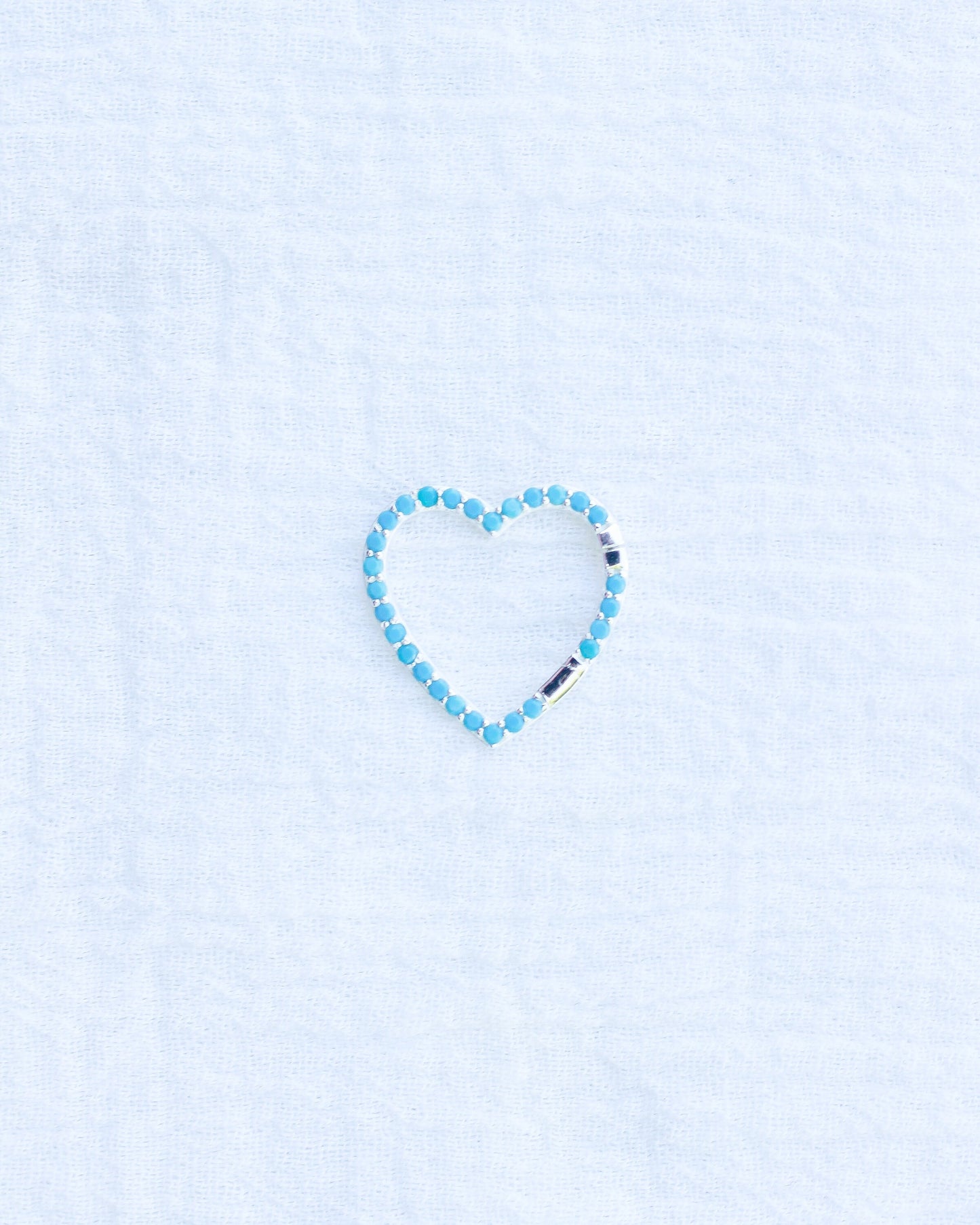 Turquoise Nano Gem Heart Charm Holder, F10