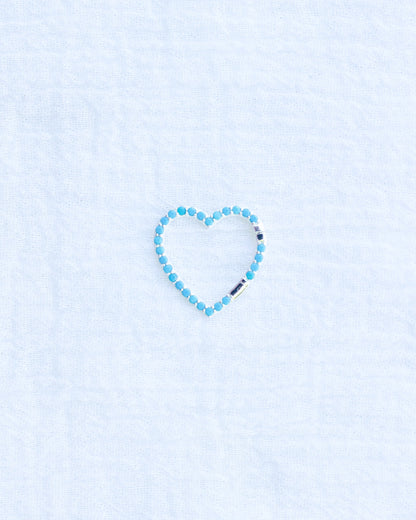 Turquoise Nano Gem Heart Charm Holder, F10