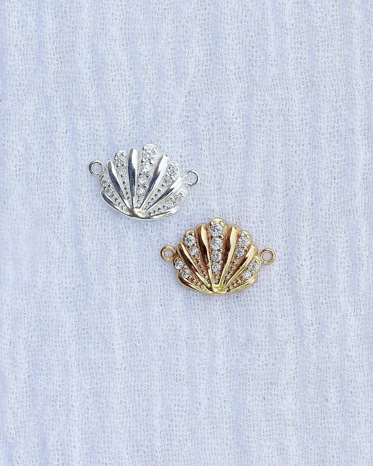Shell with CZ Connector Charm, CN168