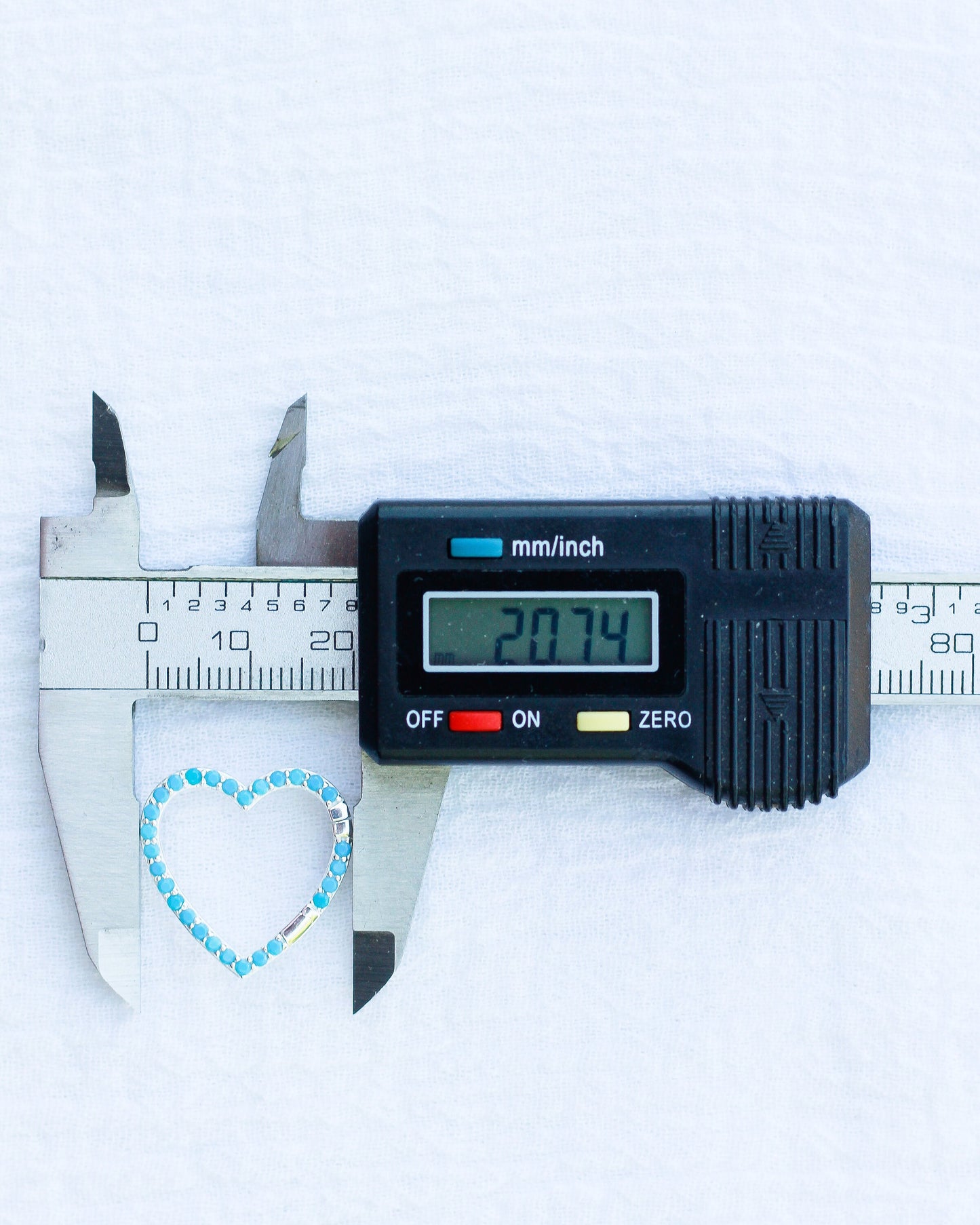Turquoise Nano Gem Heart Charm Holder, F10