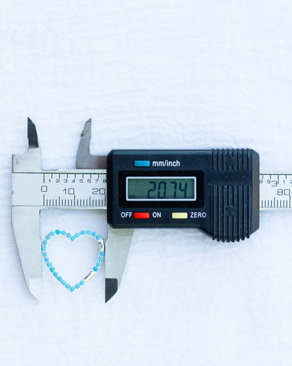 Turquoise Nano Gem Heart Charm Holder, F10