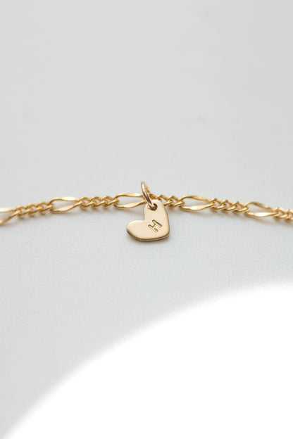 6x7mm Tiny Heart Initial Charm, CH02