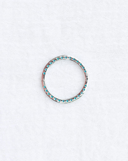 Turquoise Nano Gem Pave Circle Charm Enhancer, F09