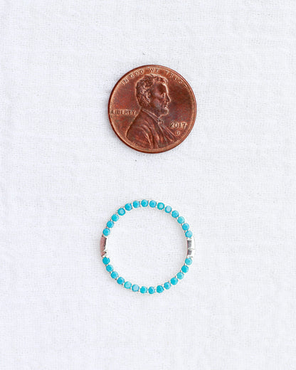 Turquoise Nano Gem Pave Circle Charm Enhancer, F09