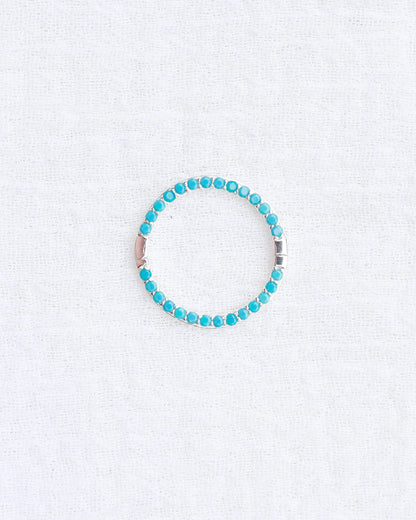 Turquoise Nano Gem Pave Circle Charm Enhancer, F09
