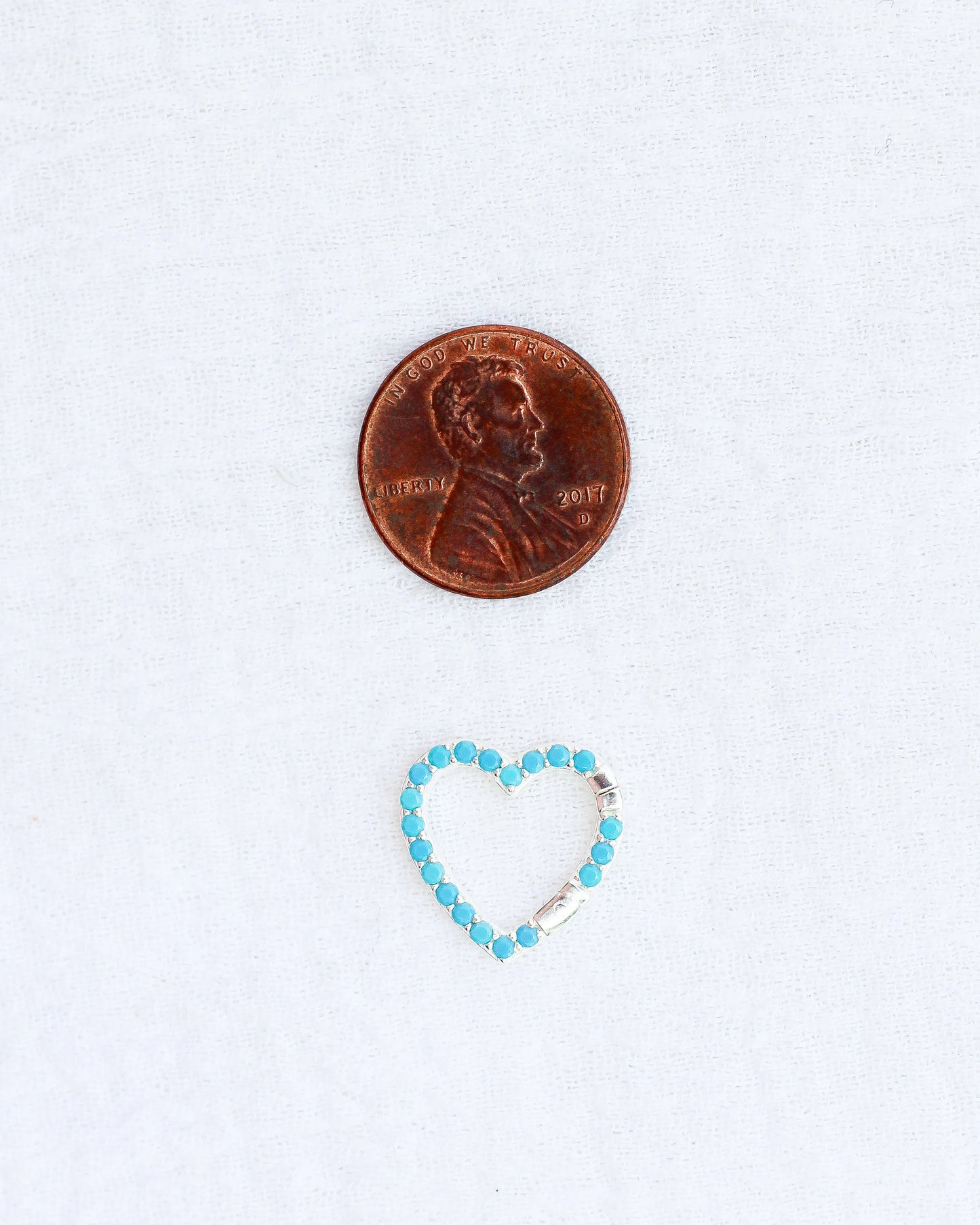 Turquoise Nano Gem Heart Charm Holder, F07