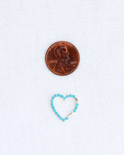 Turquoise Nano Gem Heart Charm Holder, F07