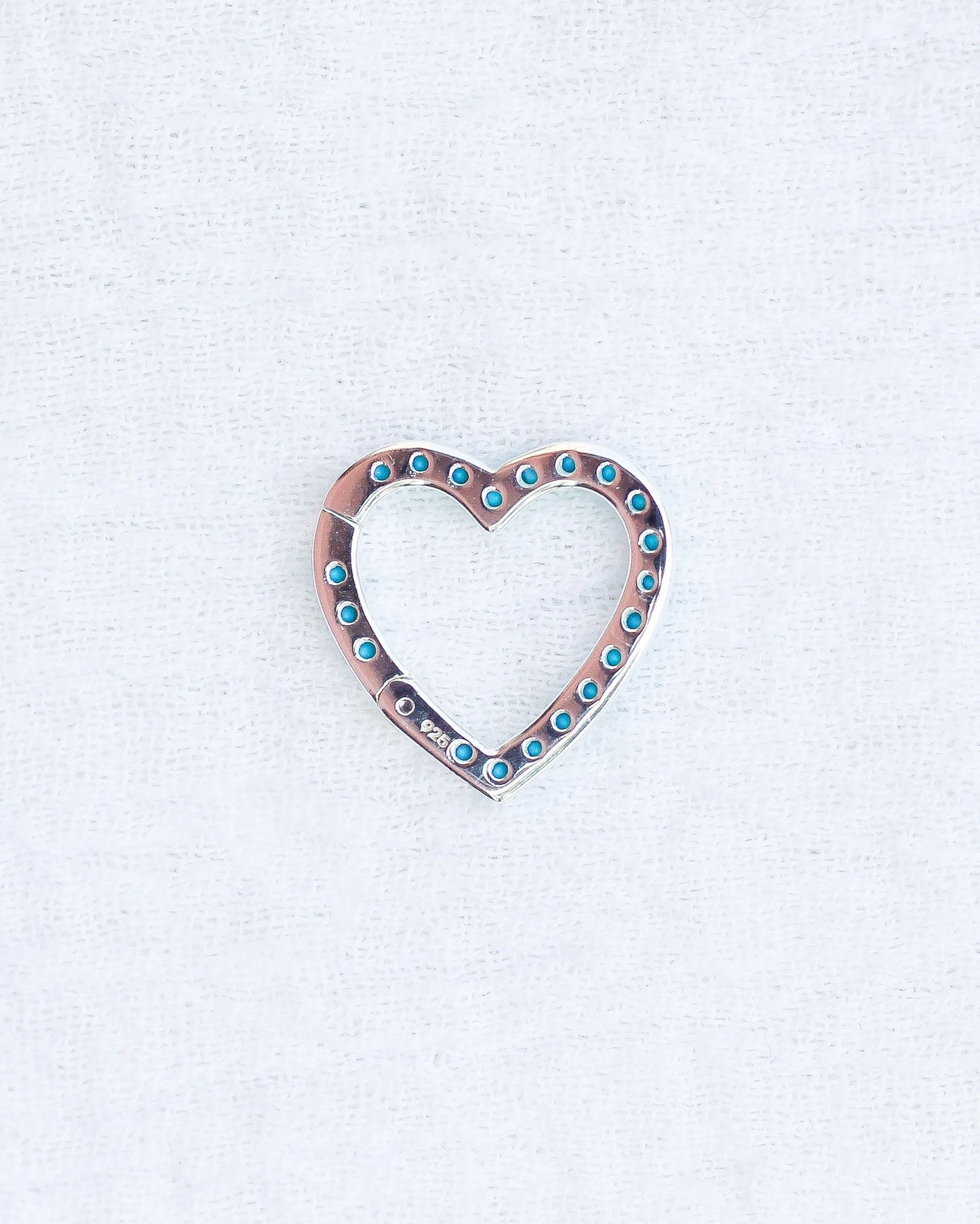 Turquoise Nano Gem Heart Charm Holder, F07