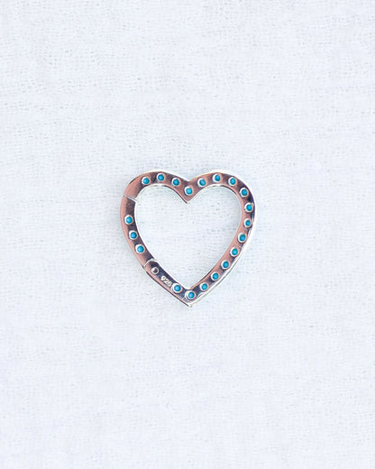 Turquoise Nano Gem Heart Charm Holder, F07