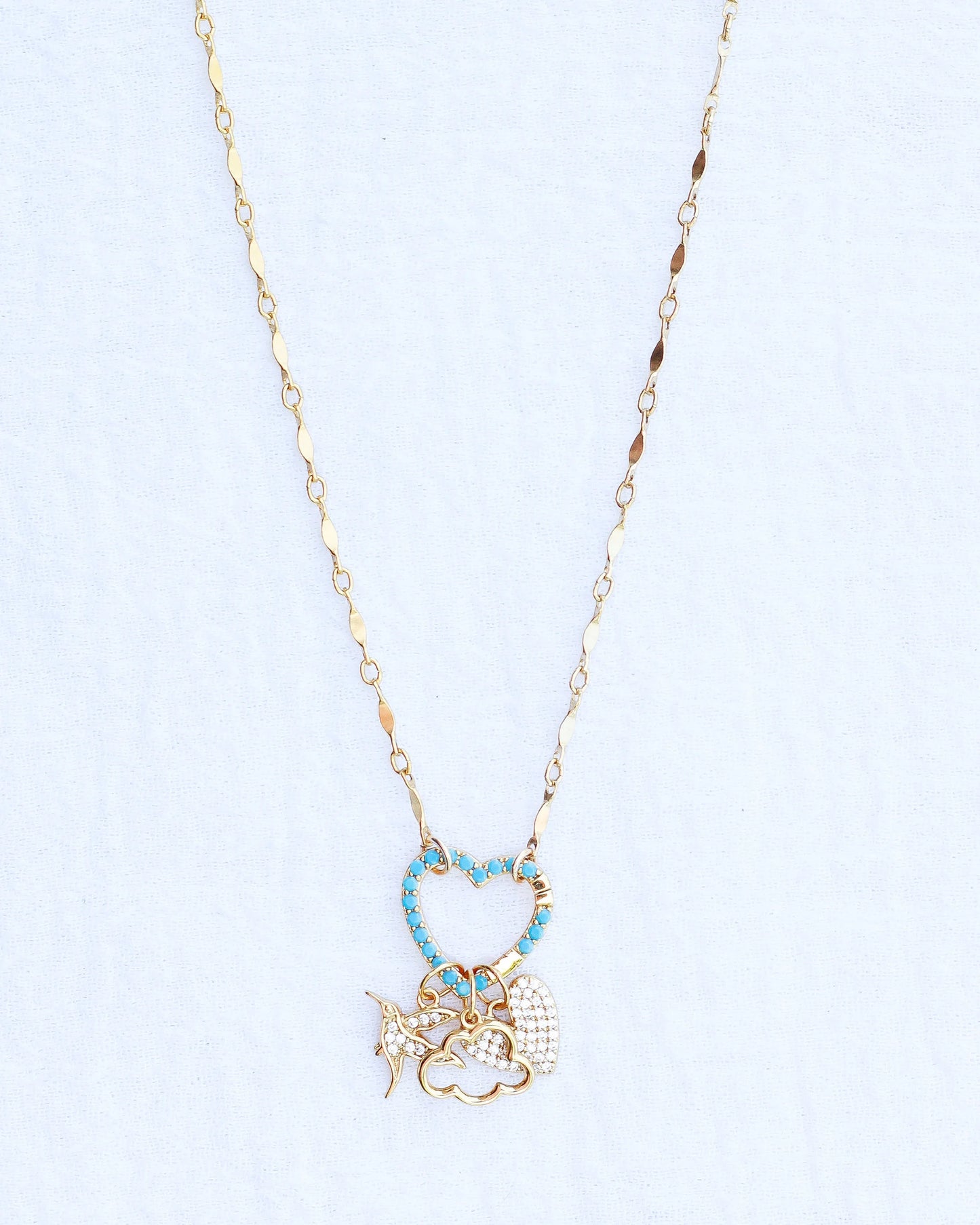 Turquoise Nano Gem Heart Charm Holder, F07