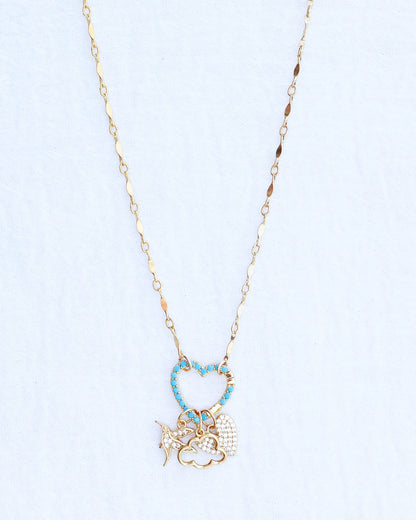 Turquoise Nano Gem Heart Charm Holder, F07