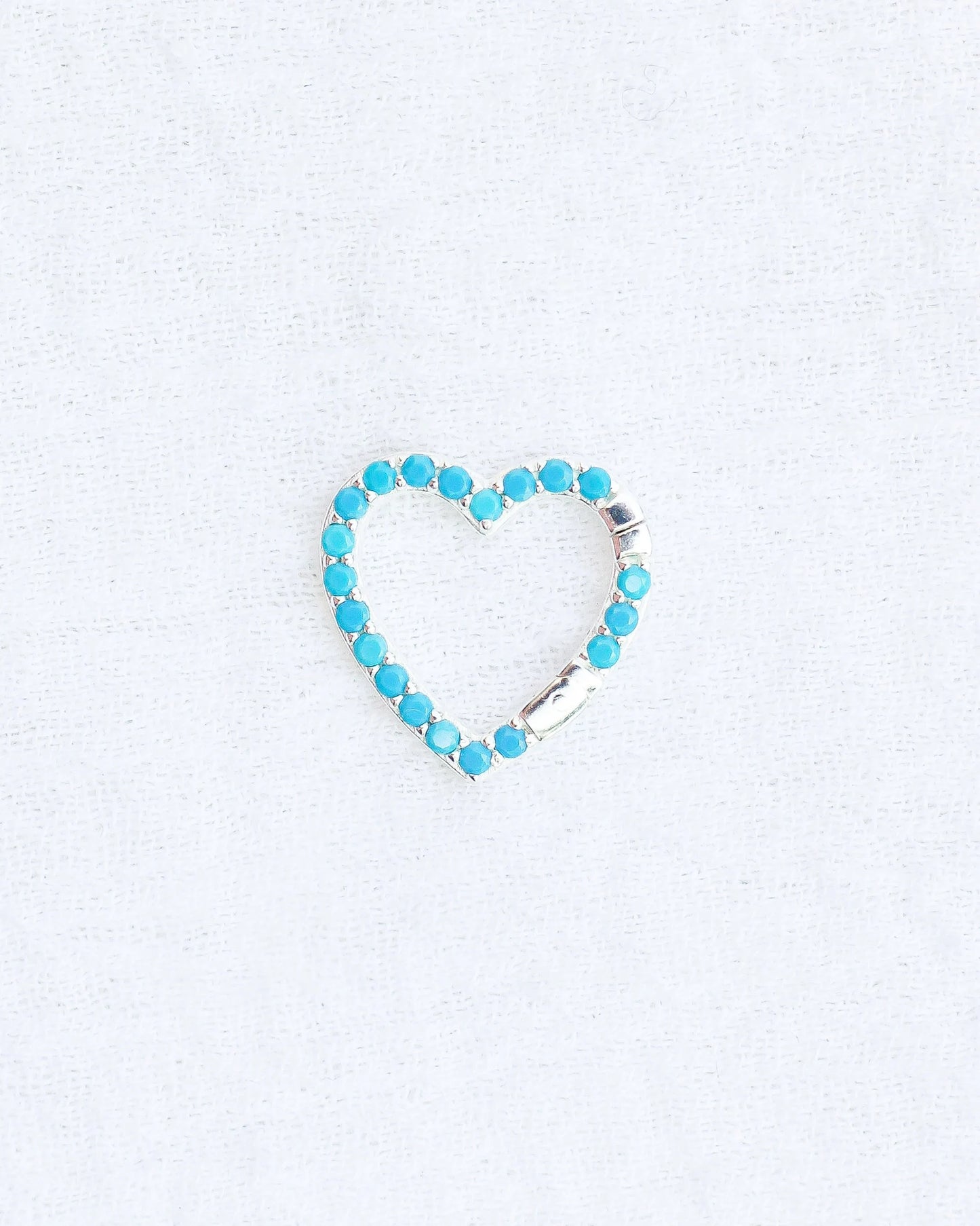 Turquoise Nano Gem Heart Charm Holder, F07