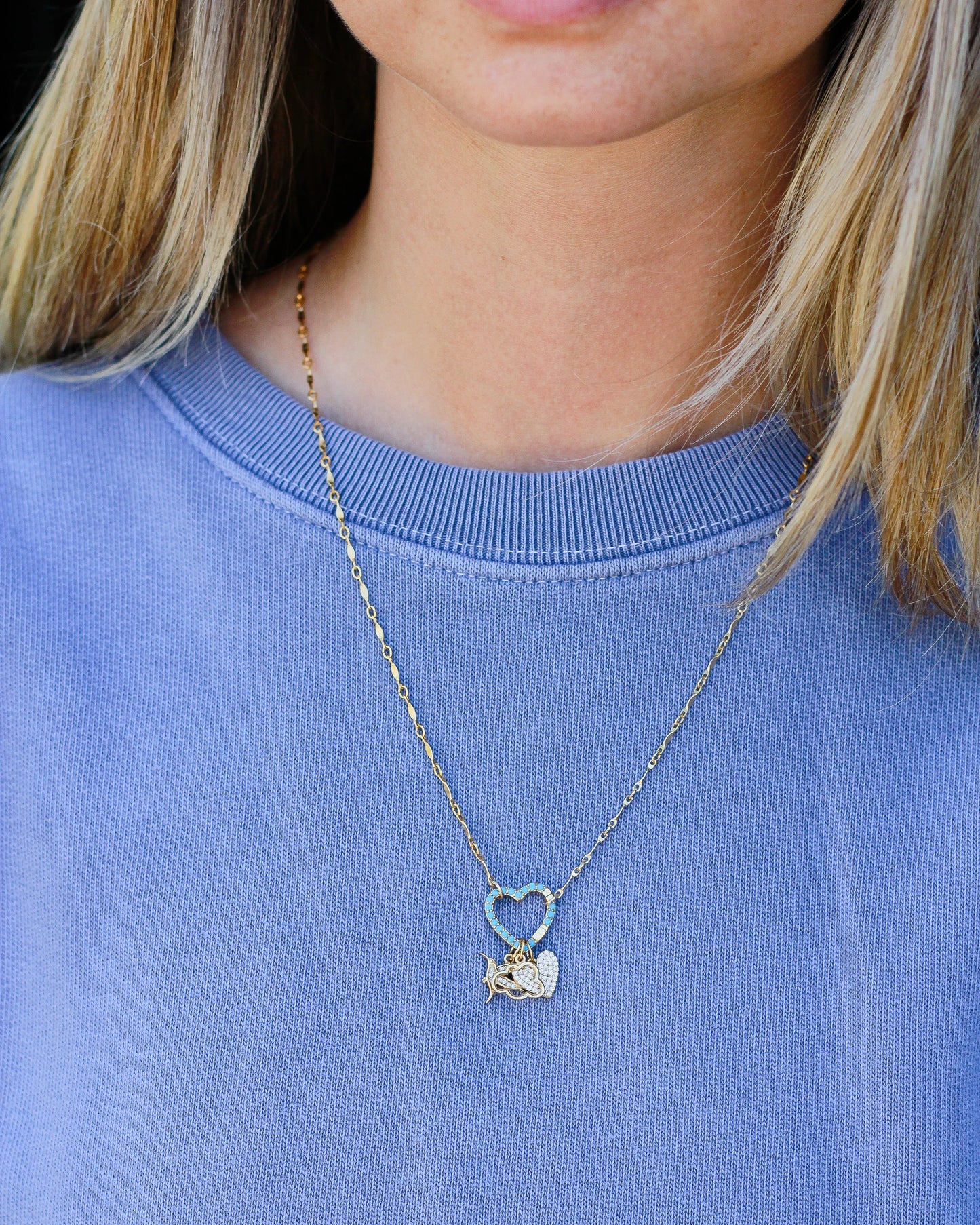 Turquoise Nano Gem Heart Charm Holder, F07
