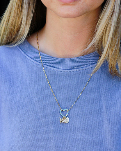 Turquoise Nano Gem Heart Charm Holder, F07