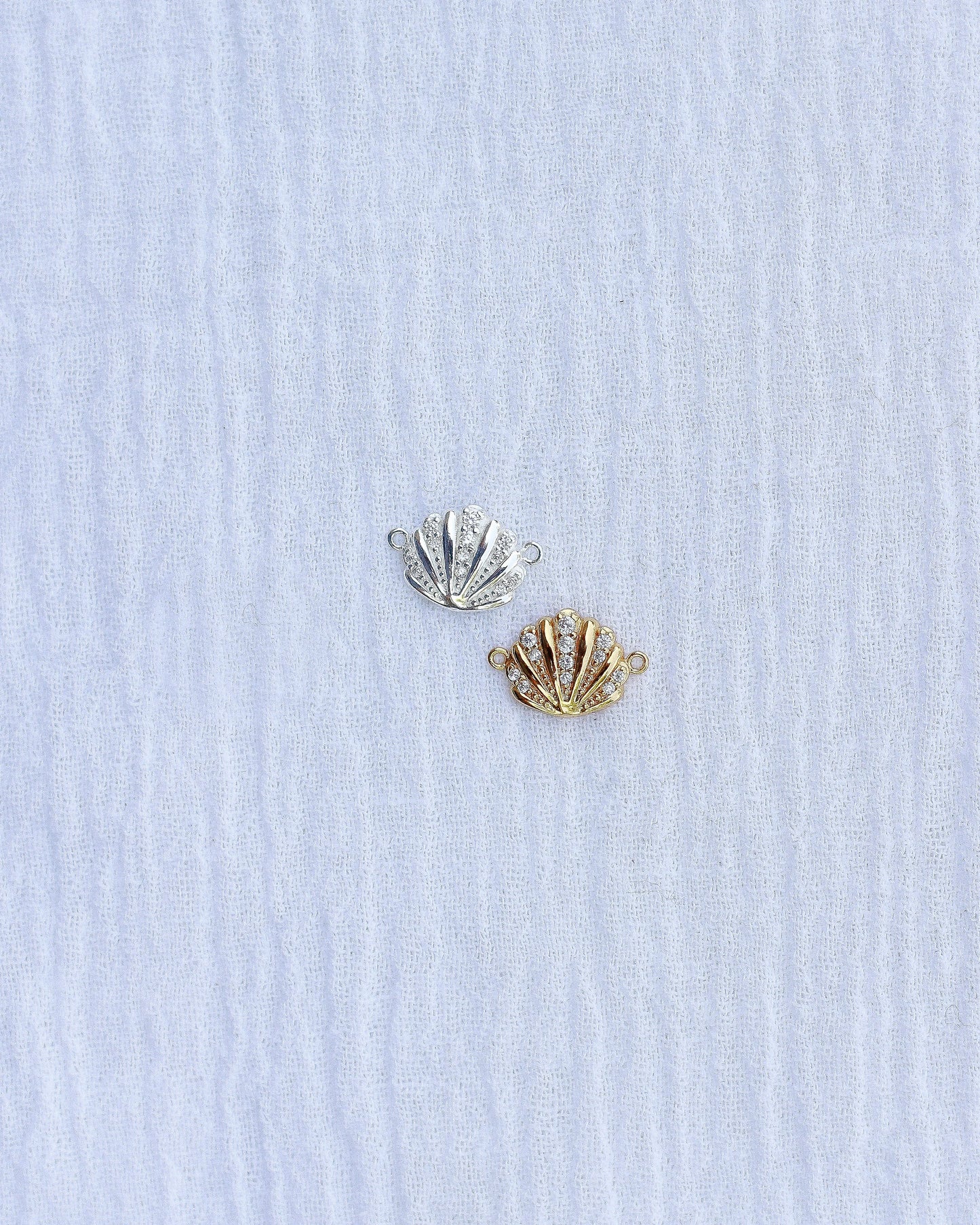 Shell with CZ Connector Charm, CN168