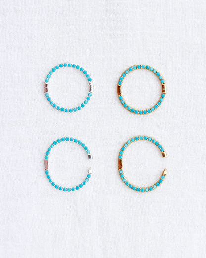 Turquoise Nano Gem Pave Circle Charm Enhancer, F09