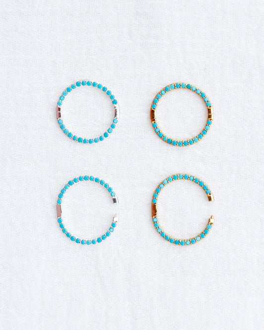 Turquoise Nano Gem Pave Circle Charm Enhancer, F09