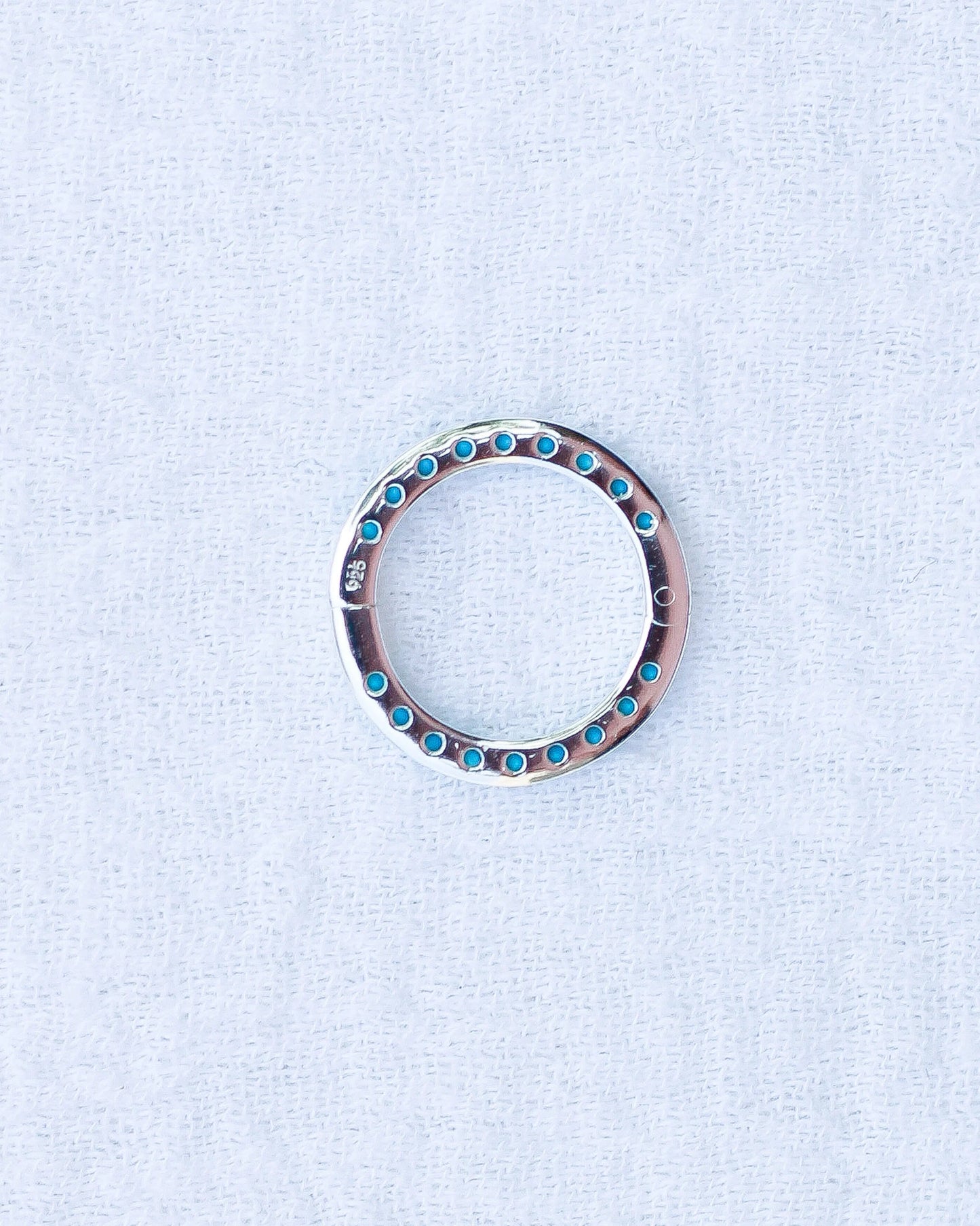 Turquoise Nano Gem Pave Circle Charm Enhancer, F08