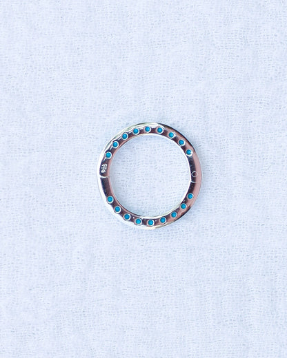 Turquoise Nano Gem Pave Circle Charm Enhancer, F08