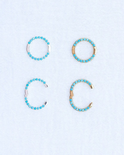 Turquoise Nano Gem Pave Circle Charm Enhancer, F08